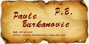Pavle Burkanović vizit kartica
